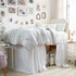 Cotton Dorm Bungee Bed Skirt 3 Panel Set - White