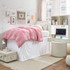 Luxury Plush Dorm Bungee Bed Skirt 3 Panel Set - White