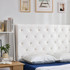 Full/Full XL - Tufted Velvet Plush College Dorm Headboard with Legs - White