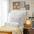 Rainha® Velvet Dutch Euro Pillow - With Ruffled Flange - Real White