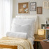 Rainha® Velvet Dutch Ruffled, Euro & Bolster Pillow Set - White