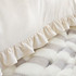 Rainha® Velvet Dutch Ruffled, Euro & Bolster Pillow Set - Creamy Beige
