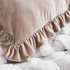 Rainha® Velvet Dutch Euro Pillow - With Ruffled Flange - Mocha