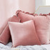 Rainha® Velvet Dutch Euro Pillow - With Ruffled Flange - Calm Pink