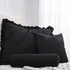 Rainha® Cotton Dutch Ruffled, Euro & Bolster Pillow Set - Black
