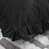 Rainha® Cotton Dutch Euro Pillow - With Ruffled Flange - Black