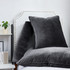 Rainha® Velvet Bolster Pillow - Gray