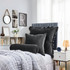 Rainha® Velvet Bolster Pillow - Gray