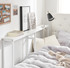 Suprima® Dorm Bedside Console - Single Shelf with Outlet - White