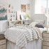 Suprima® Dorm Bedside Console - Double Shelf with Outlet - White
