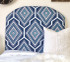 One-of-a-Kind Dorm Room Headboard for Twin XL Bed Handmade College Decor Gita Navy Pattern