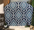 One-of-a-Kind Dorm Room Headboard for Twin XL Bed Handmade College Decor Gita Navy Pattern