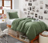 Dark Green Bedspread Twin Extra Long Size Dorm Bedding Essentials College Comforter with Pillow Shams