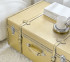 Gold Footlocker Trunk with Wheels and Lock Dorm Room Storage Ideas Cute College Apartment Decor