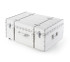 Space Saving Dorm Storage College Footlocker with Wheels White Snakeskin Designer Trunk Box