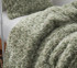 Designer Oversized College Comforter Set Guys Dorm Comforter Twin XL Size Green Faux Fur Blanket