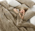 Fluffy Warm Fleece Twin Extra Long Comforter Set  Brown Oversized Bedding for College Apartment Essentials Checklist for Guys Dorm Room Decor