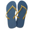 Attractive Footwear For College Girls - Blue with Yellow Strap - Shower Sandal