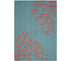 Sea Coral Dorm Rug - Teal and Coral - 5' x 7'