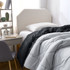 Glacier Gray/Black Full Comforter - Oversized Full XL Bedding