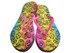 A Color Swirl In Your Sandal - Streaking Neon Zebra Hearts - Shower Sandal