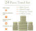 High Quality Cotton Towels 24 Piece Set Green Dorm Room Aesthetic College Bathroom Essentials