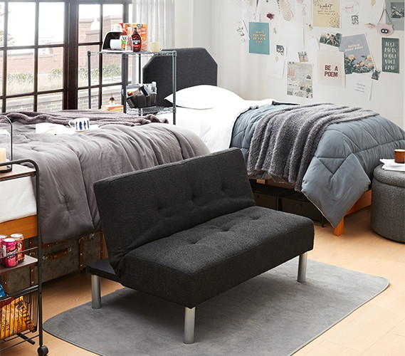 Cool Dorm Furniture for Guys - Black Mini Couch for Small Spaces ...