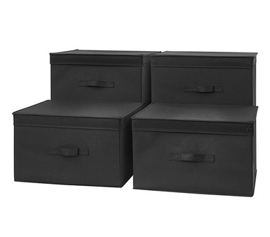 g*e様 『TUSK』ボックスセット TUSK® Jumbo Storage Box 4-Pack - Black Dorm Decor - Space Saving