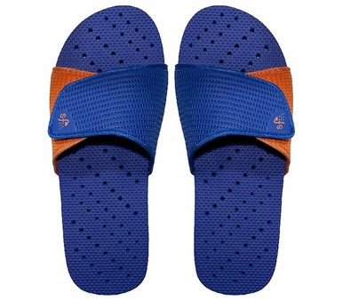 Showaflops - Men's Antimicrobial Shower Sandal - Blue/Orange Cheap