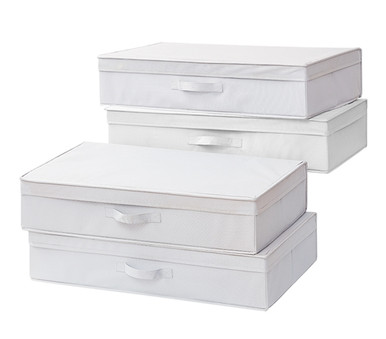 Important Dorm Room Items: TUSK White Underbed Folding Box 4-Pack