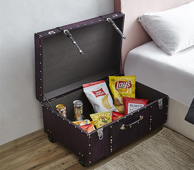Texture® Brand Trunk with Wheels and Handle - Blackened Purple