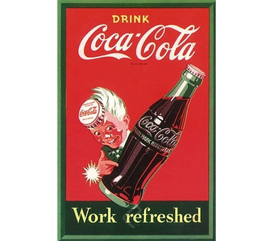 Classic Drink Coca-Cola - Work Refreshed Wall Poster for College Life