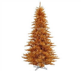 Small Copper Shield Tree 3'x25 Copper Fir Tree with Mini Lights