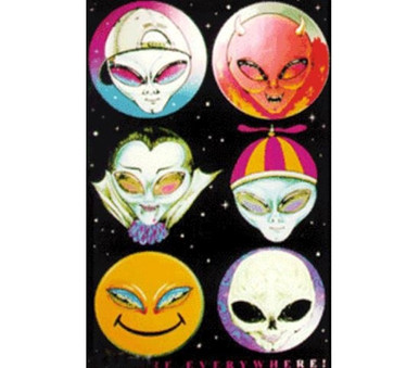 Alien Faces Blacklight Poster Dorm Decor Must-Haves For College