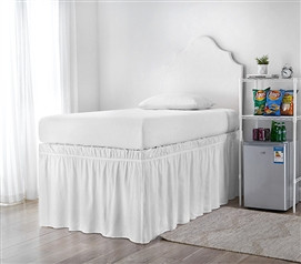 Wrap Around Bed Skirt Twin XL Bed Skirt Dorm Length Bed Skirt