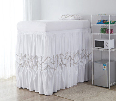 Designer Dorm Bedding - Alexandra Bed Skirt Panel with Ties