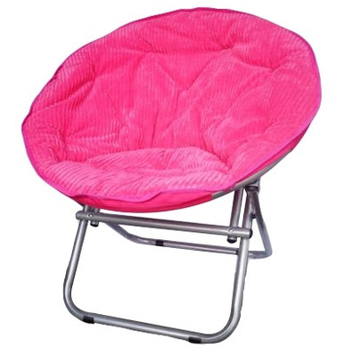 Comfy Corduroy Moon Chair Neon Candy Pink College Dorm Seating