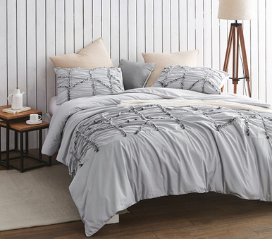 Alexandra Textured Duvet Cover - Twin XL - Glacier Gray