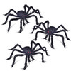 3 Pcs Halloween Spider, Posable Furry Black Giant