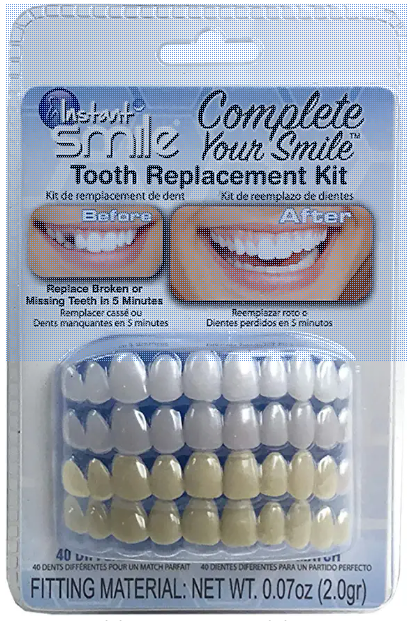 Instant Smile Complete Your Smile Temporary Tooth Replacement Kit - Temp a  missing tooth in minutes 