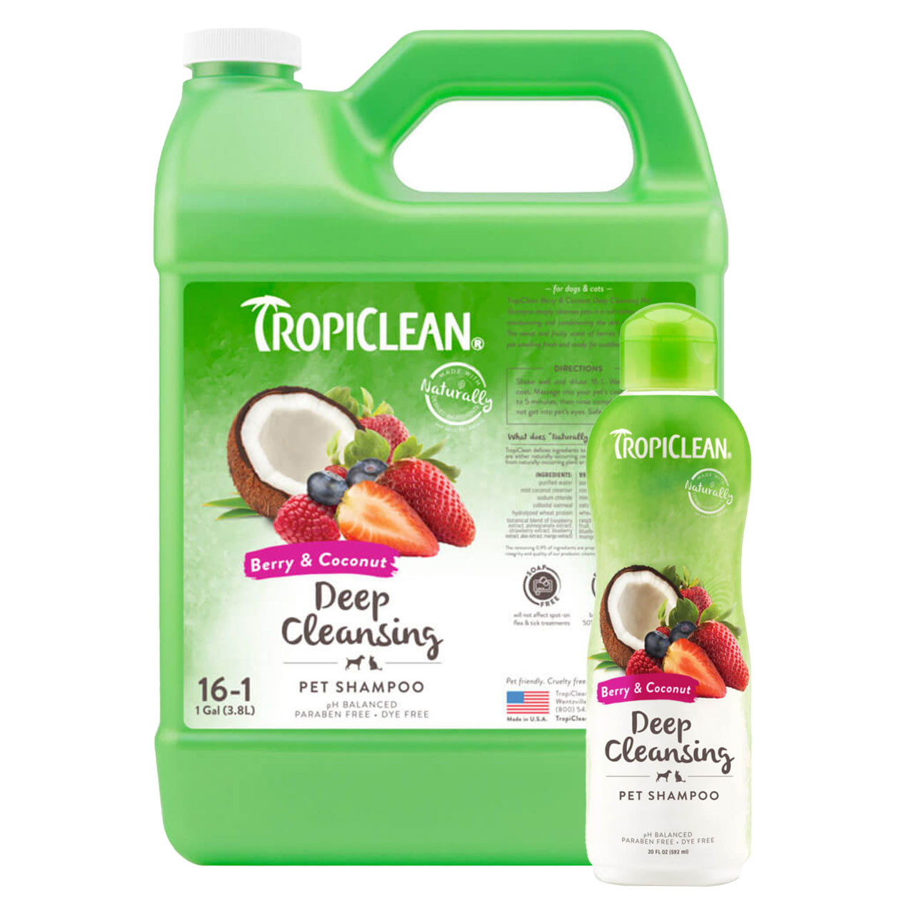 TropiClean Berry Coconut Deep Cleansing Shampoo for Pets