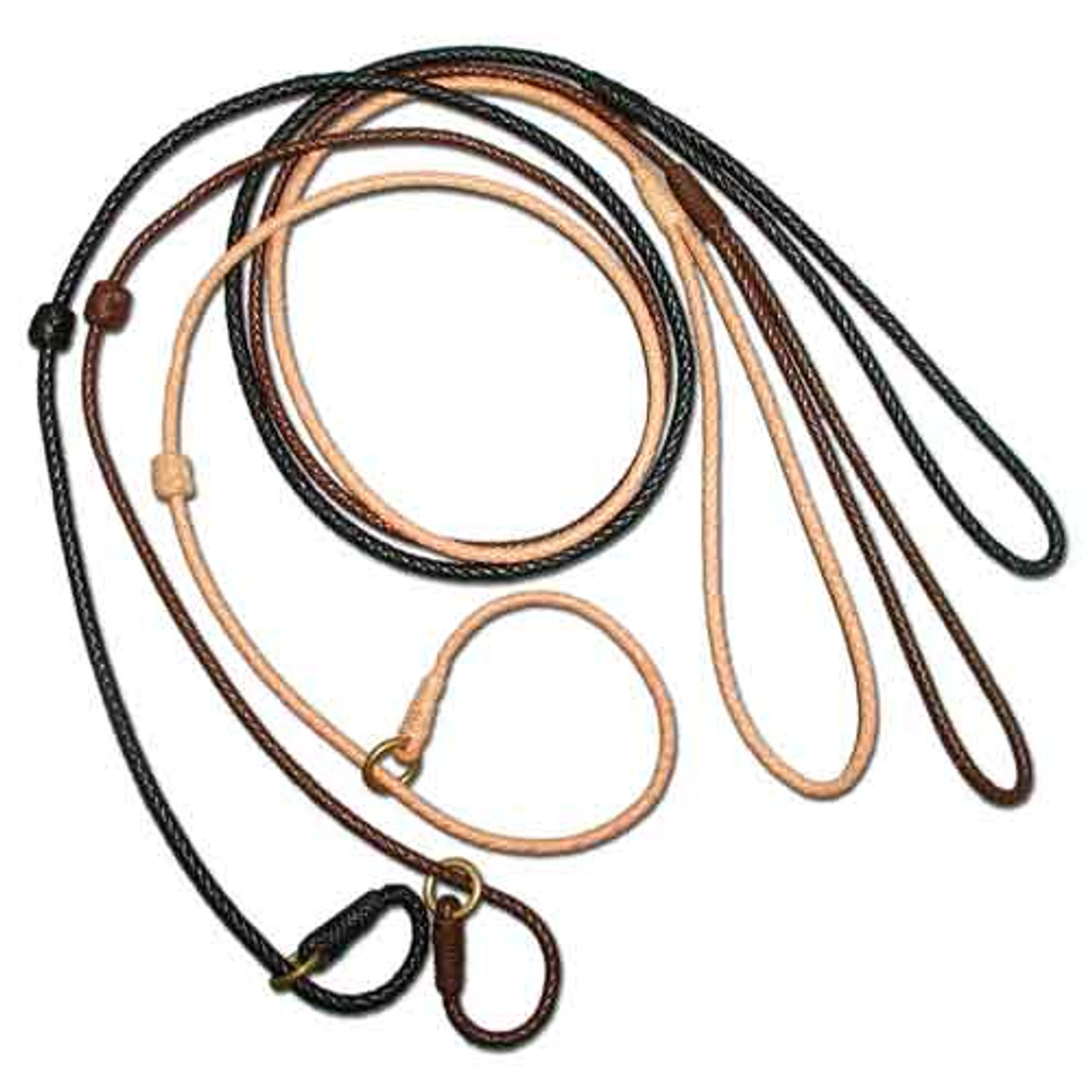 Alvalley Hand Braided Leather Slip Leads with Stops