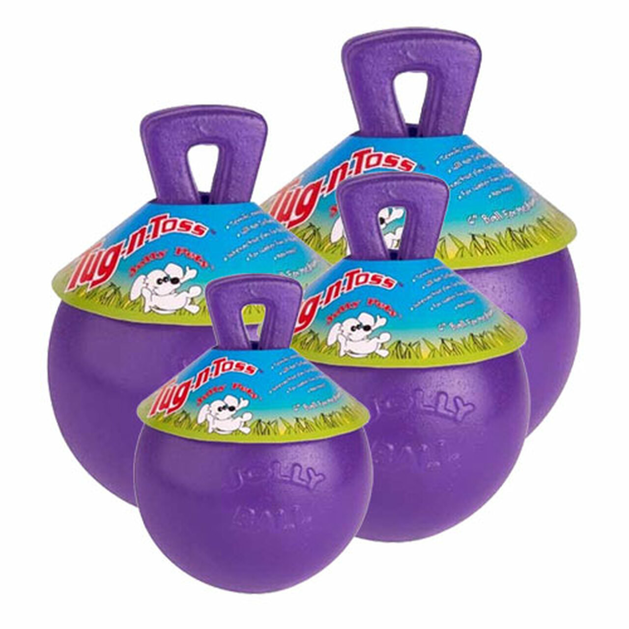 Jolly Pets Tug-n-Toss Mini Dog Toy, Purple, 4-in