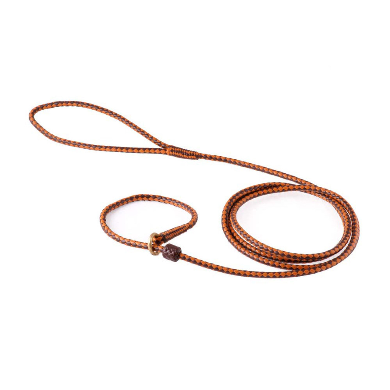 Alvalley Hand Braided Leather Slip Lead with Stop - 5mm x 6'