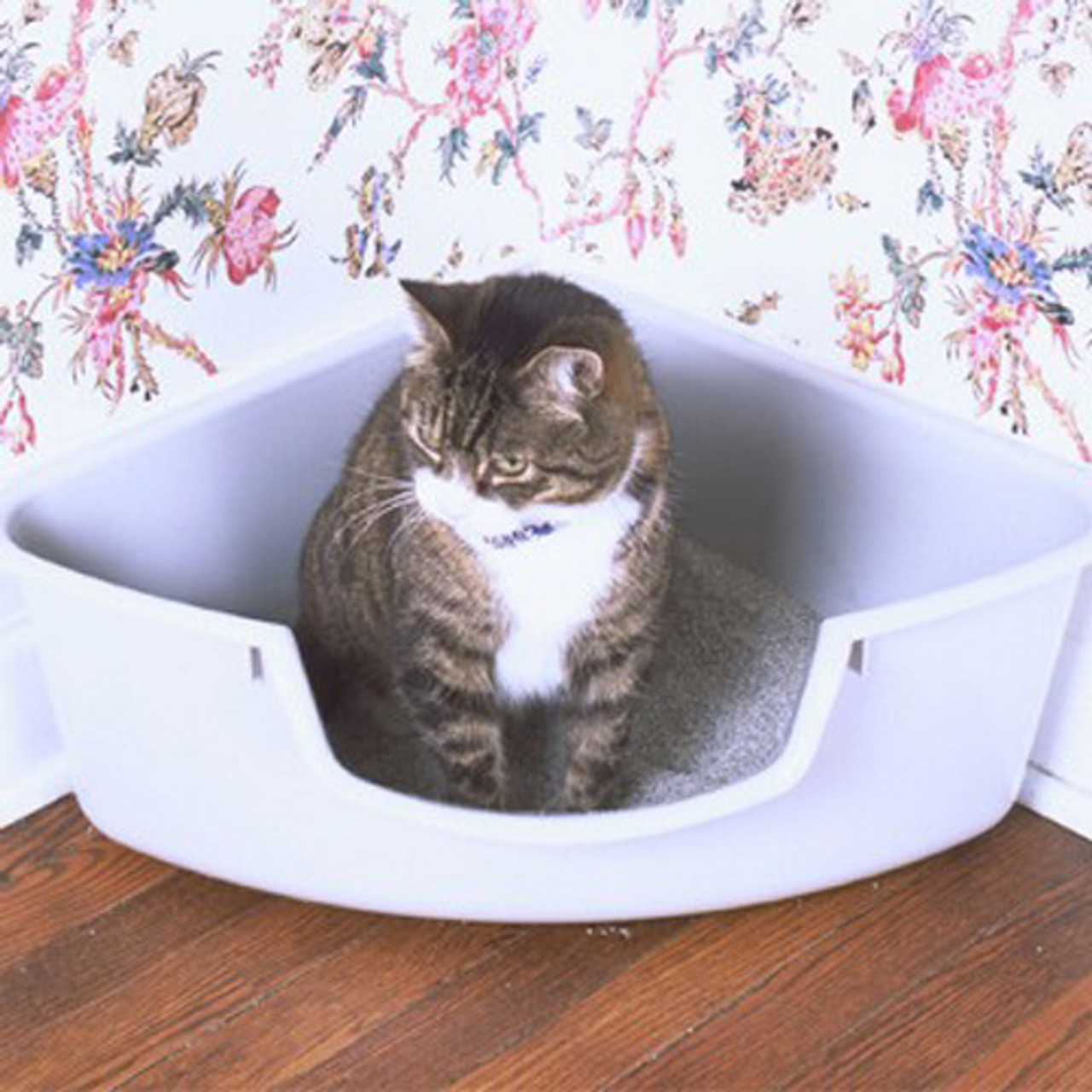 Cat corner clearance litter tray