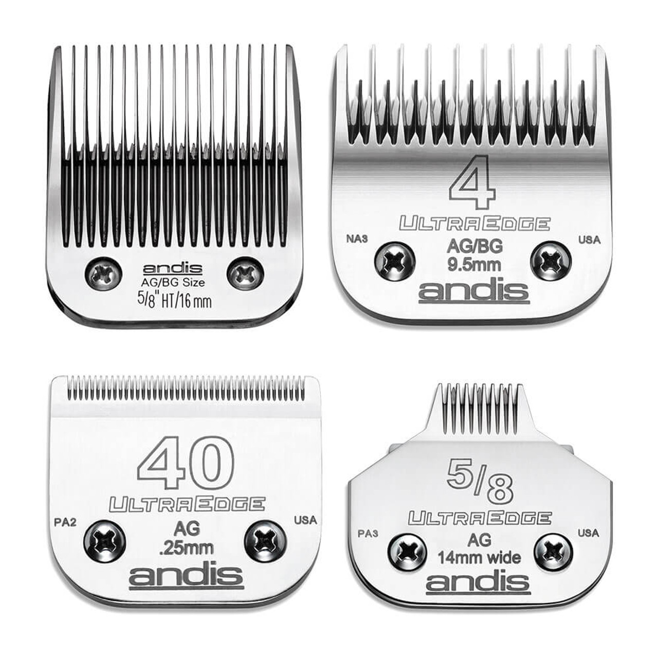 andis dog clipper blades chart