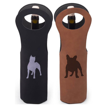 Cherrybrook Laser-Engraved Faux Suede Leather Wine Tote