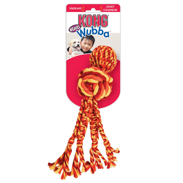 KONG Wubba Weaves with Rope - Assorted Colors