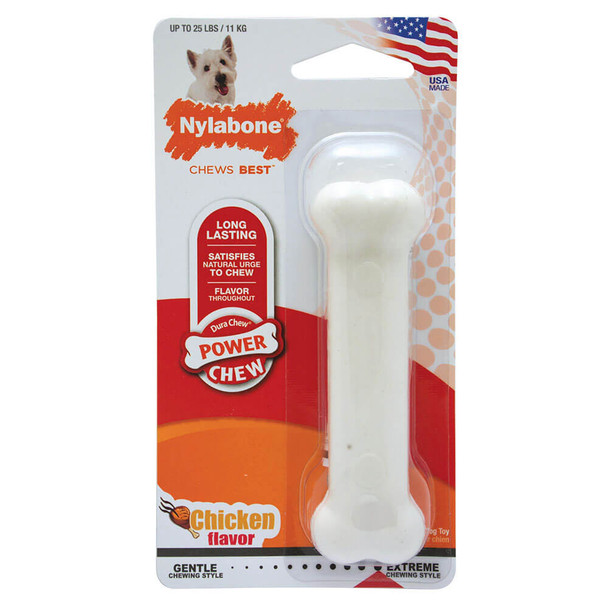 Nylabone Chicken Classic Power Chew Durable Dog Toy - Regular