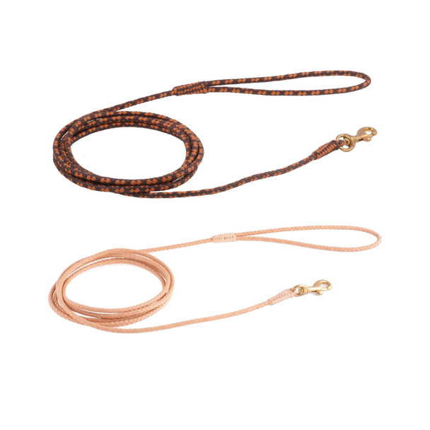 Alvalley Braided Leather Snap Lead 4mm x 6'